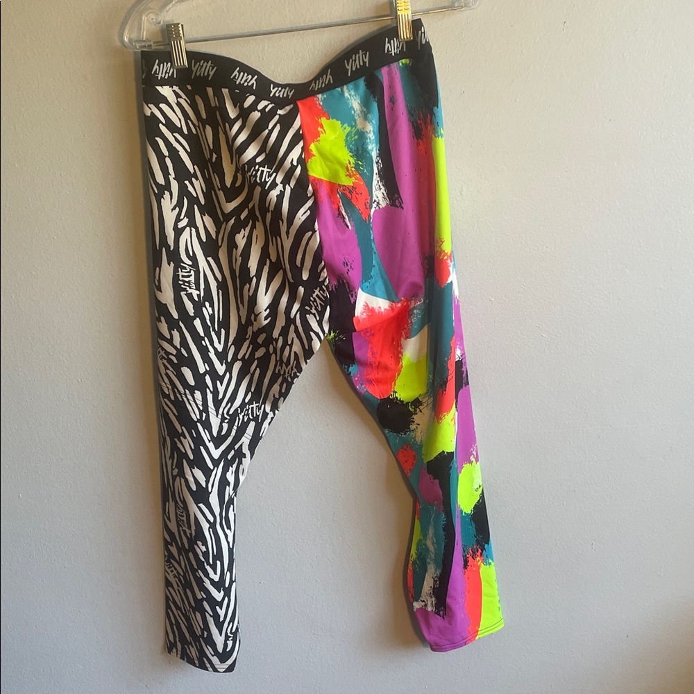 YITTY Vibrant Multicolor and Zebra Print Leggings - Picture 3 of 5